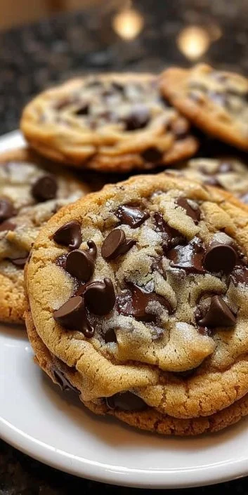 Thick and chewy copycat Crumbl chocolate chip cookies on a baking tray.