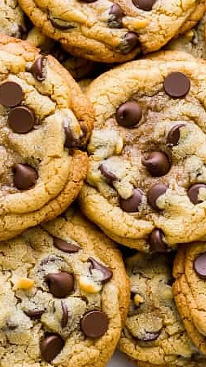 Delicious ultra thick bakery style chocolate chip cookies on a baking tray
