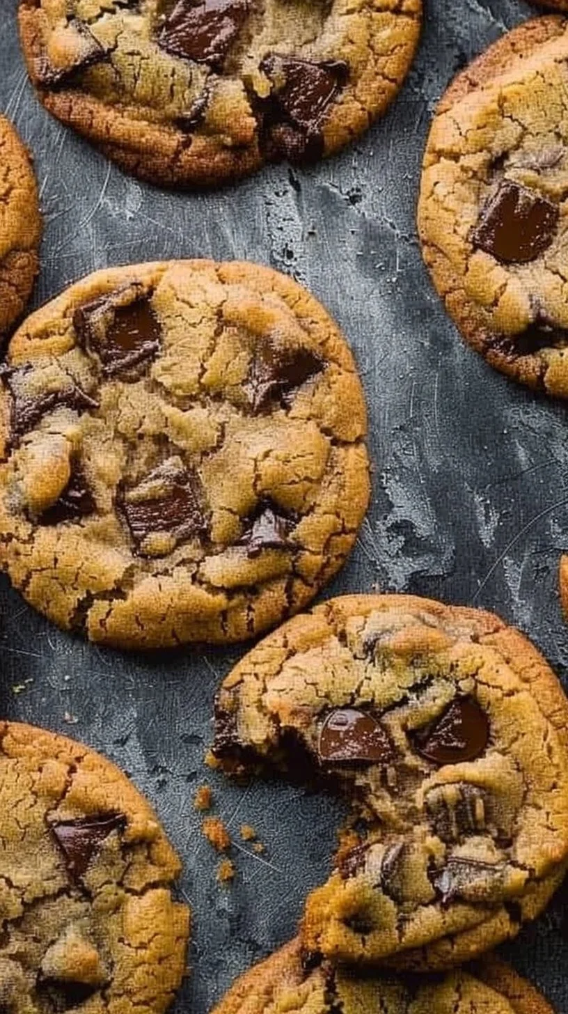 Freshly baked Vegan Chocolate Chip Cookies on a cooling rack.