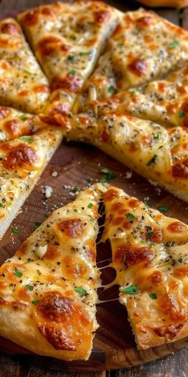 Air Fryer Cheesy Tortilla Garlic Bread 4 Delicious Air Fryer Cheesy Tortilla Garlic Bread with melted cheese and garlic