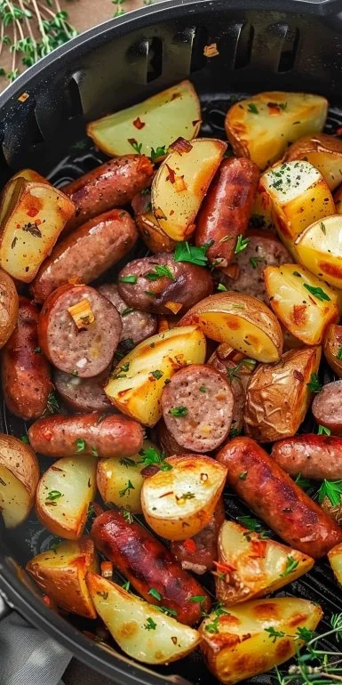 Air Fryer Potatoes and Sausage