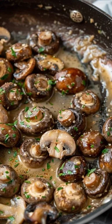 Creamy Garlic Parmesan Sautéed Mushrooms